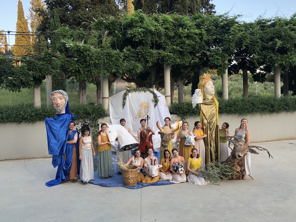 Group photo of the faculty and Commedia students who worked on the Medusa Processional.